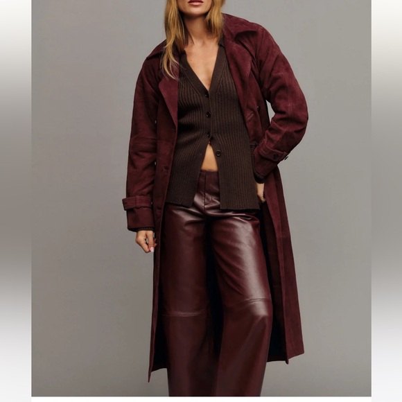NEW NWT Reformation Veda Ashland Suede Trench Coat - Picture 1 of 5